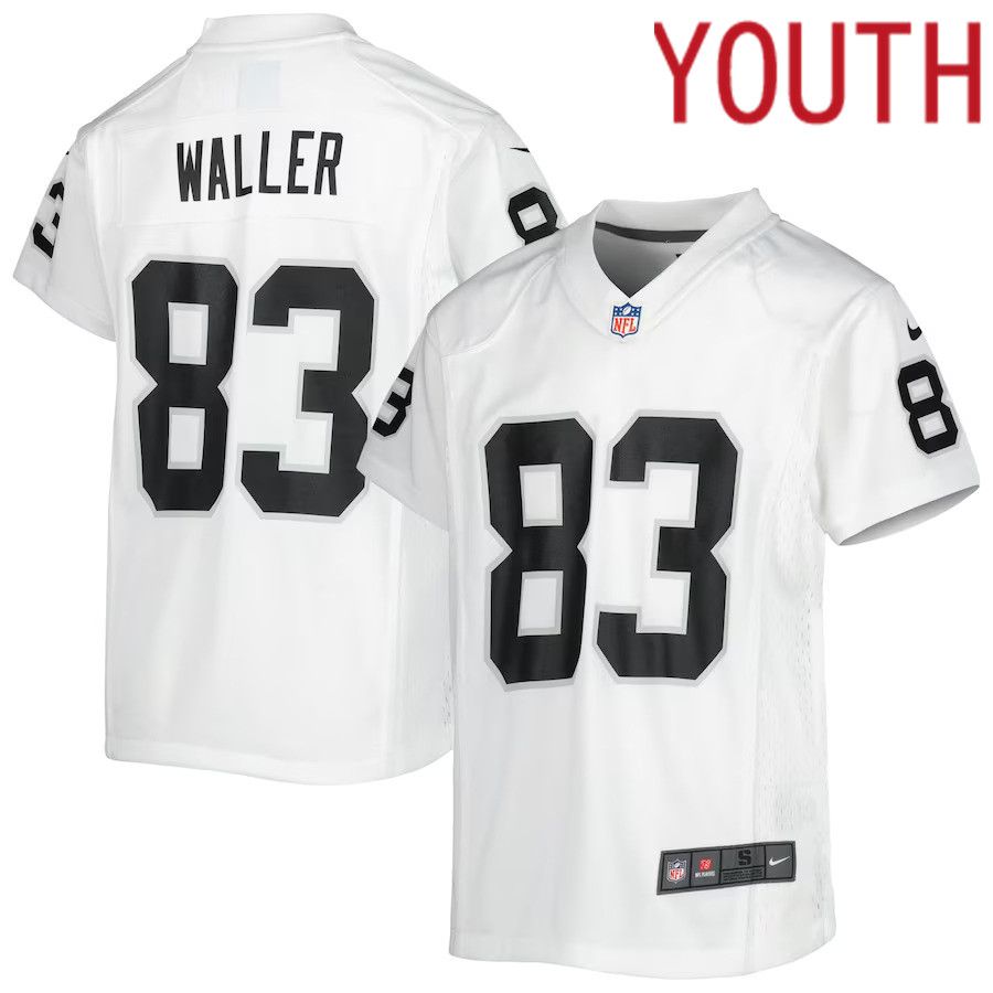 Youth Las Vegas Raiders #83 Darren Waller Nike White Game NFL Jersey->youth nfl jersey->Youth Jersey